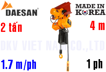 Pa lăng xích điện Daesan DSSM-2W