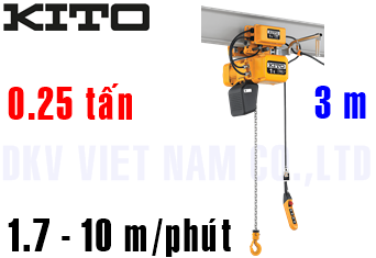 Pa lăng xích điện Kito EQM003IS-IS