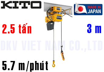 Pa lăng xích điện Kito ER2M025S-S/L