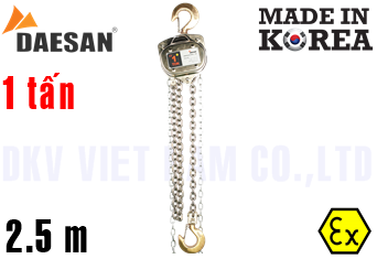 Pa lăng xích kéo tay chống cháy nổ Daesan Ex DSN1