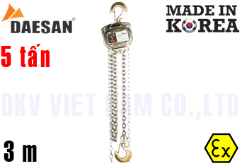 Pa lăng xích kéo tay chống cháy nổ Daesan Ex DSN5