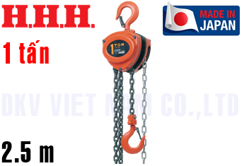 Pa lăng xích kéo tay H.H.H R-CB 1TON
