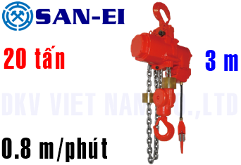 Pa lăng xích khí nén San-EI GLX20LP