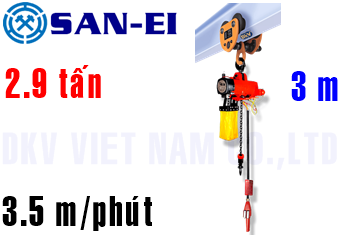 Pa lăng xích khí nén San-EI VHX300LP-PR