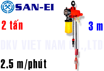 Pa lăng xích khí nén San-EI VMX200LP