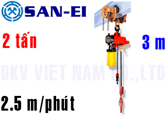 Pa lăng xích khí nén San-EI VMX200LP-GR