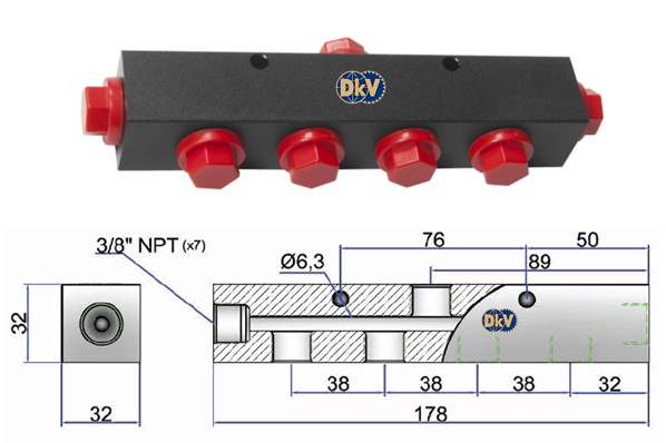 manifolds 6 port, jp-64, betex
