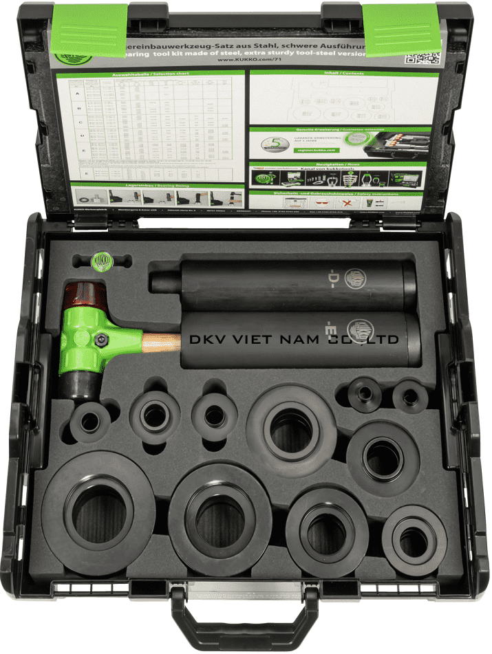 Bộ đóng vòng bi bạc đạn Kukko 71, Kukko impact fitting tool kit 71