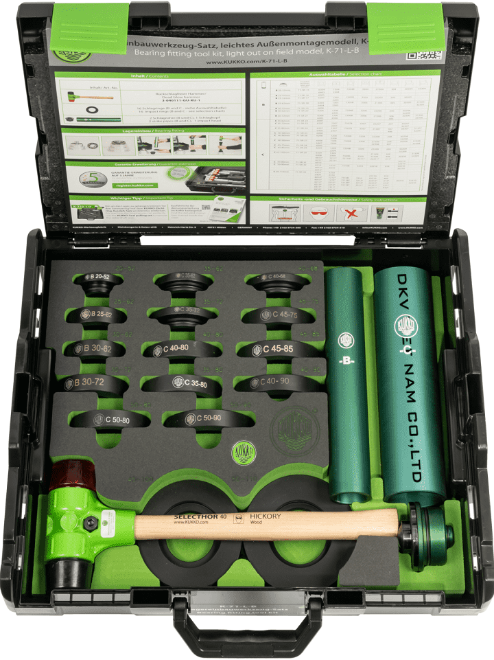 Bộ đóng vòng bi bạc đạn Kukko K-71-L-B, Kukko impact fitting tool kit K-71-L-B