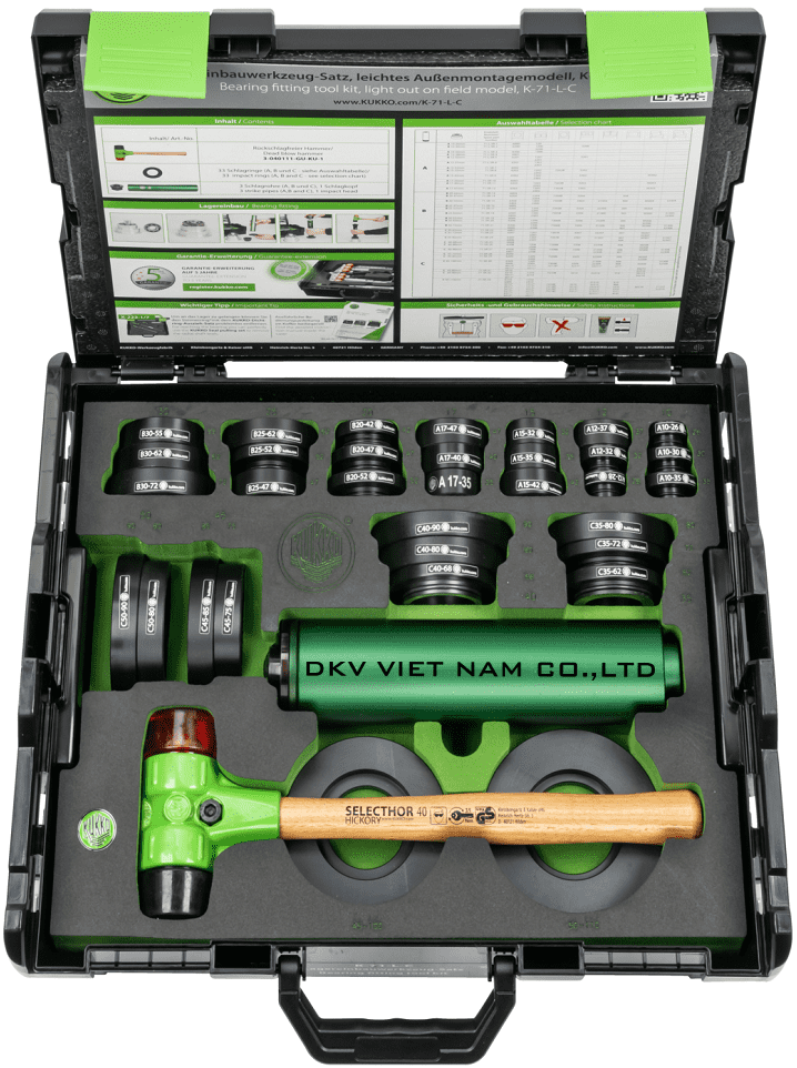 Bộ đóng vòng bi bạc đạn Kukko K-71-L-C, Kukko impact fitting tool kit K-71-L-C