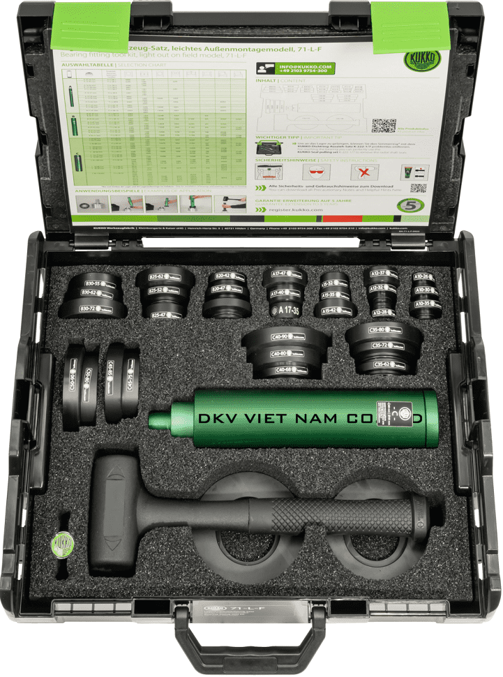 Bộ đóng vòng bi bạc đạn Kukko 71-L-F, Kukko impact fitting tool kit 71-L-F