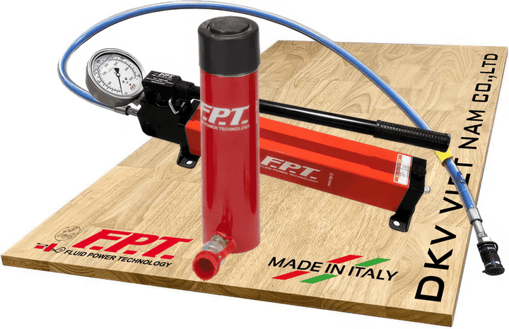 Bộ kích thủy lực FPT CRM-15/100, Bộ con đội thủy lực FPT CRM-15/100, FPT hydraulic cylinder and hand pump set CRM-15/100