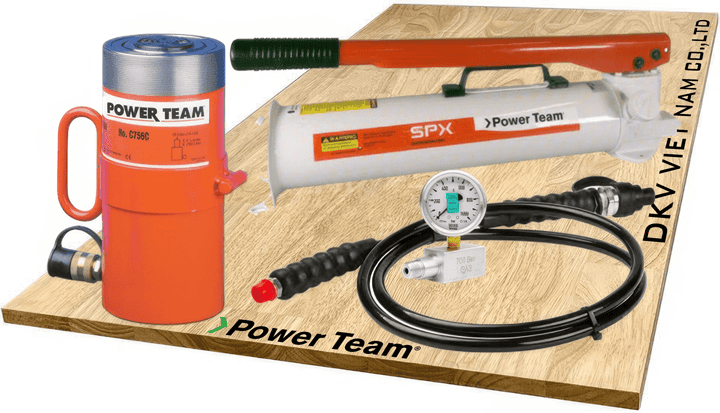 Bộ kích thủy lực Power Team C756C, Bộ con đội thủy lực Power Team C756C, Power Team hydraulic jack set C756C