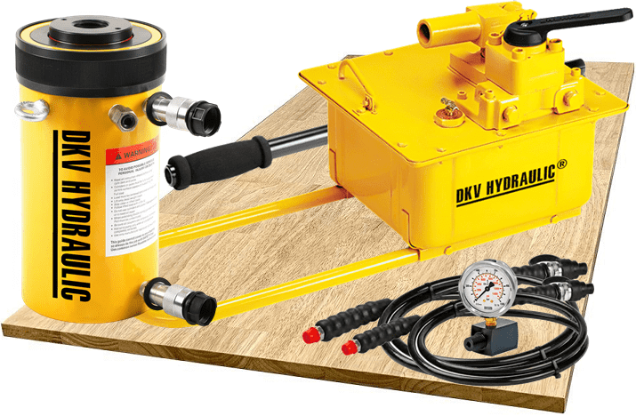 Bộ kích thủy lực rỗng tâm HHR2508, bộ con đội thủy lực rỗng tâm HHR2508, hollow hydraulic cylinder and hand pump set HHR2508