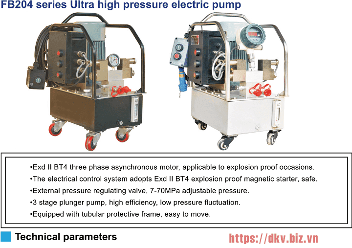 Bơm điện cờ lê thủy lực chống cháy nổ Torc Stark FBE204-2, Torc Stark explosion proof electric hydraulic pumps FBE204-2