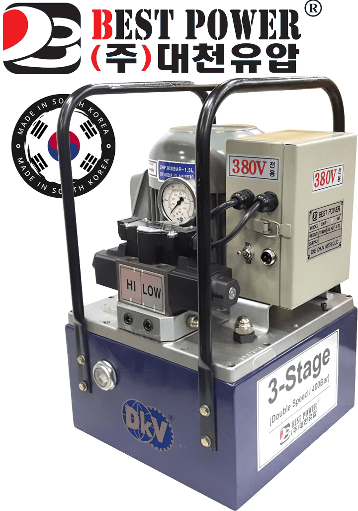Bơm điện thủy lực Hàn Quốc Best Power DMP-5-3S, Best Power electric hydraulic pump DMP-5-3S