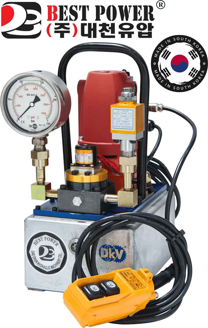 Bơm điện thủy lực cao áp Hàn Quốc Best Power DMP-2000-3/4, Best Power high pressure pump DMP-2000-3/4