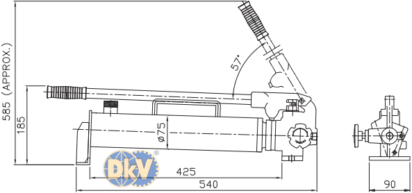 Bơm tay thủy lực Tonners DPA-1B, bơm tay thủy lực vỏ nhôm Tonners DPA-1B, Tonners aluminum hydraulic pump DPA-1B
