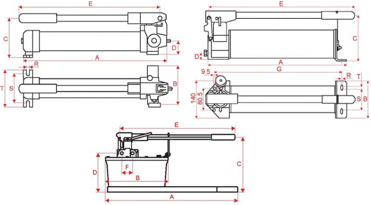 Bơm tay thủy lực Larzep W20307, Larzep hydraulic hand pump W20307