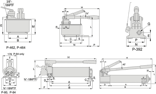 Bơm thủy lực Lasteko P-142, bơm tay thủy lực Lasteko P-142, Lasteko hydraulic pump P-142