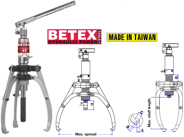 Cảo thủy lực Betex HSP 43, Betex hydraulic puller HSP 43