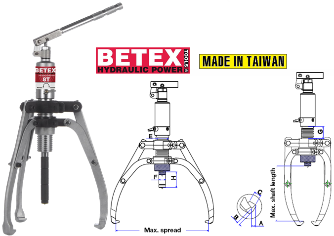 Cảo thủy lực Betex HSP 83, Betex hydraulic puller HSP 83