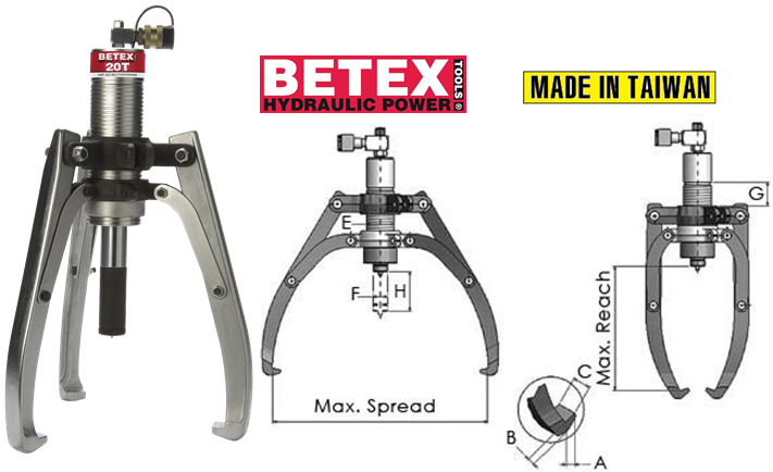 Cảo thủy lực Betex HXP 203, Betex hydraulic puller HXP 203