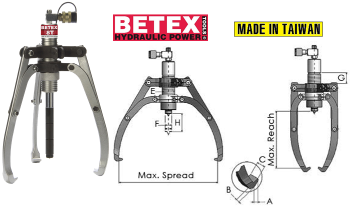 cao thuy luc betex HXP83, Betex hydraulic puller HXP83, 8 tấn, 8 ton, HXP83, Betex