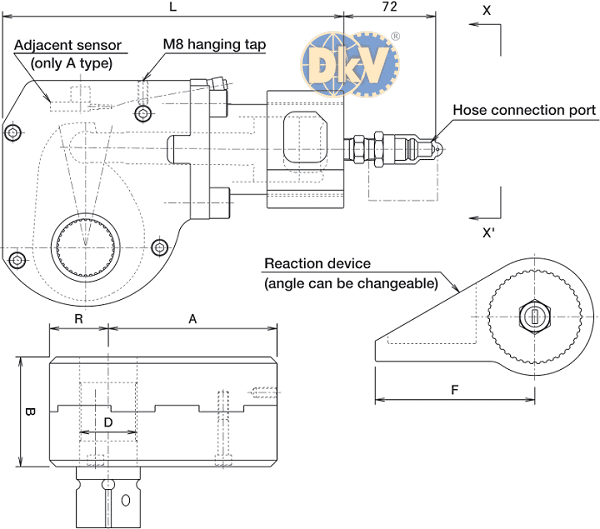 Cờ lê thủy lực Osaka TRA-05B, Osaka hydraulic torque wrench TRA-05B