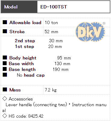 Con đội thủy lực Eagle ED-100TST, Eagle hydraulic bottle jack ED-100TST