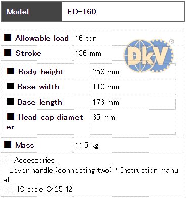 Con đội thủy lực Eagle ED-160, Eagle hydraulic bottle jack ED-160