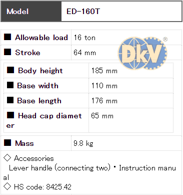 Con đội thủy lực Eagle ED-160T, Eagle hydraulic bottle jack ED-160T