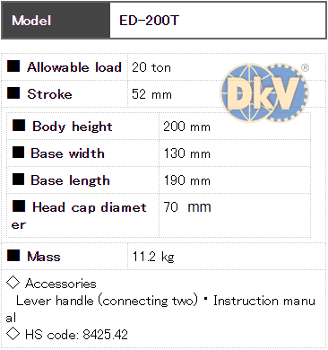 Con đội thủy lực Eagle ED-200T, Eagle hydraulic bottle jack ED-200T