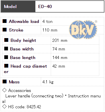 Con đội thủy lực Eagle ED-40, Eagle hydraulic bottle jack ED-40