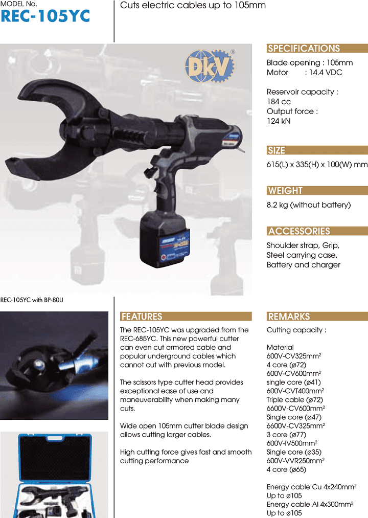 may cat thuy luc izumi rec-105yc, izumi generation battery operated tools (cutters) rec-105yc