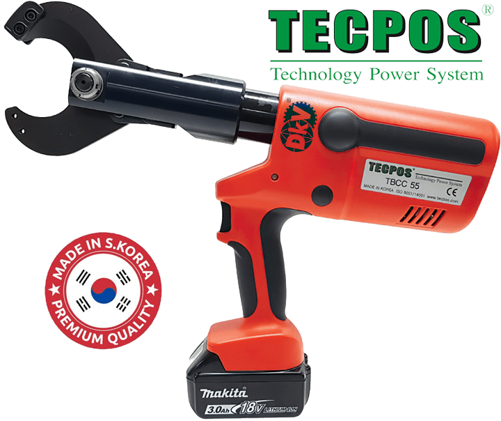 Kìm cắt cable thủy lực Tecpos TBCC55, Tecpos battery operated cutting tools TBCC55