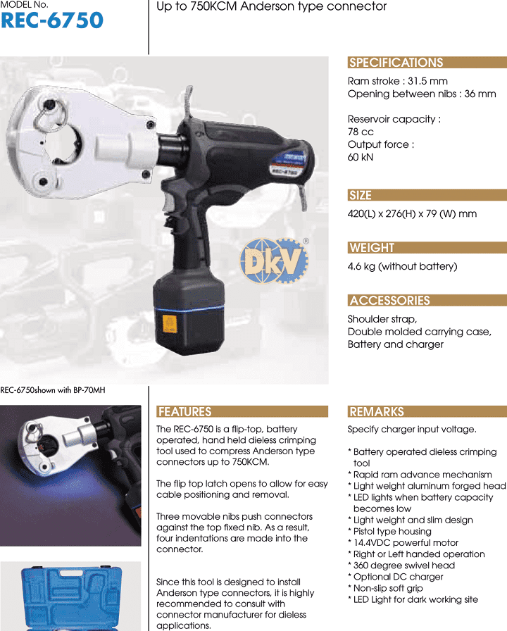may ep cot thuy luc izumi rec-6750, izumi generation battery operated tools rec-6750