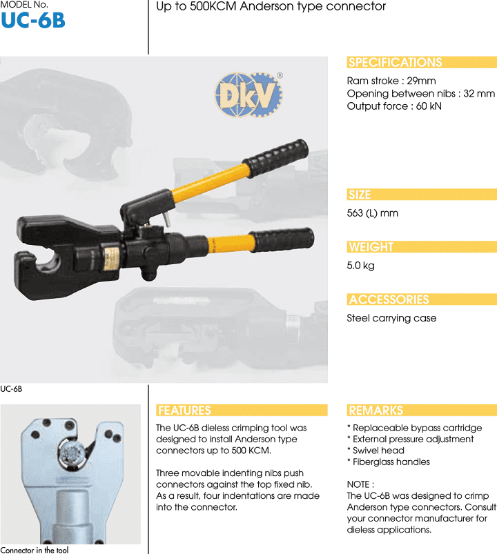 Kìm ép cos thủy lực Izumi UC-6B, Izumi crimping tools UC-6B