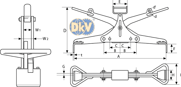 Kẹp tôn Eagle clamp AMS-500, Eagle clamp lifting clamps for steel AMS-500