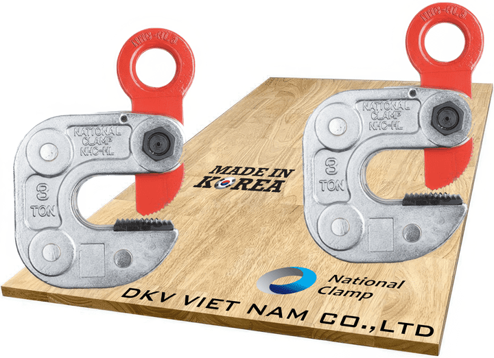 Kẹp tôn ngang National Clamp NHC-HL (1 ton, 0 - 15 mm), National Clamp horizontal lifting clamps for steel NHC-HL (1 ton, 0 - 15 mm)