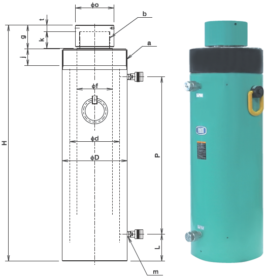 Kích thủy lực Osaka ET50H5, con đội thủy lực Osaka ET50H5, Osaka hydraulic jack ET50H5