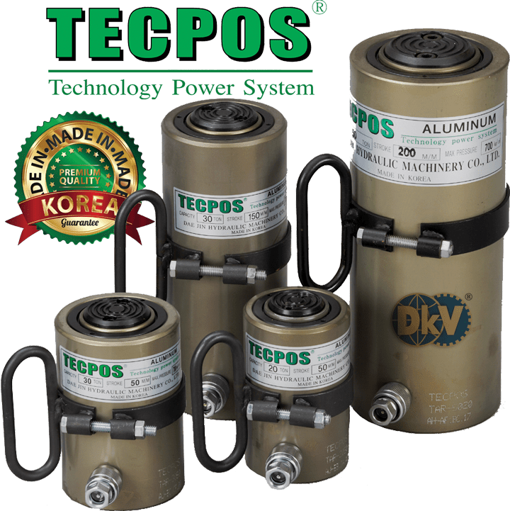 Kích thủy lực vo nhom Tecpos TAR-20100 , Tecpos single acting aluminium hydraulic jack TAR-20100