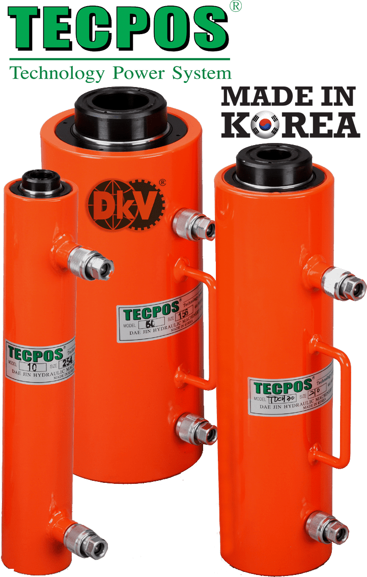 Kích thủy lực rỗng tâm Tecpos TDCH-100168 , Tecpos hollow plunger hydraulic jack TDCH-100168