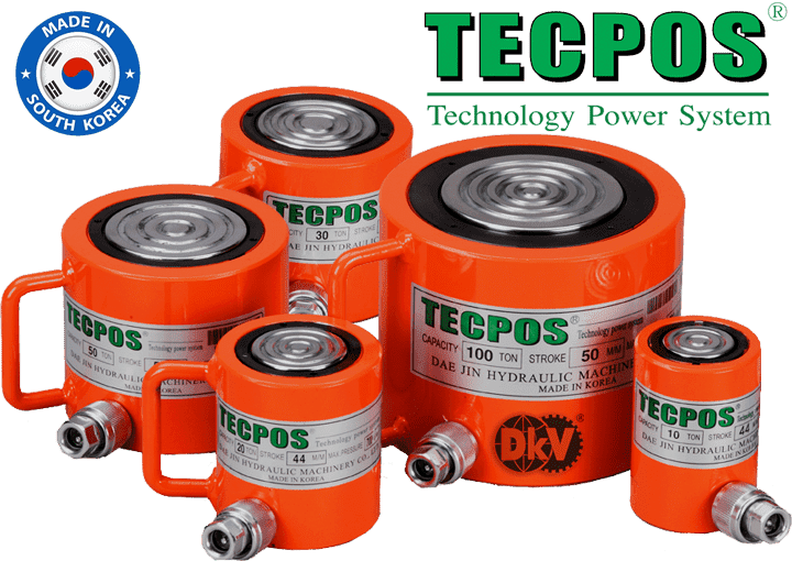 Kích thủy lực Tecpos TSSC-1025, con đội thủy lực ngắn TecposTSSC-1025, Tecpos short hydraulic jack TSSC-1025