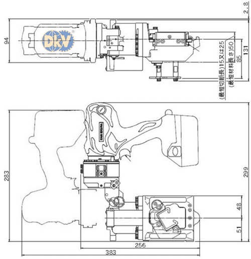 Máy cắt thép thủy lực Kamekura M-40LB, Kamekura cordless channel rail Cutter M-40LB
