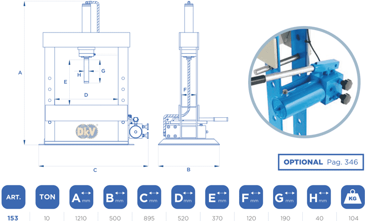 Máy ép thủy lực OMCN 153, OMCN hydraulic presses 153