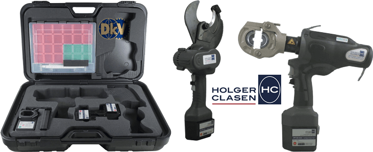 Bộ máy cắt cable và ép cốt thủy lực Holger Clasen KombiMax-5O/6-C, Holger Clasen hydraulic bettery combination set KombiMax-5O/6-C