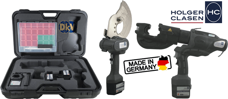 Bộ máy cắt cable và ép cốt thủy lực Holger Clasen KombiMax-6A/12, Holger Clasen hydraulic bettery combination set KombiMax-6A/12
