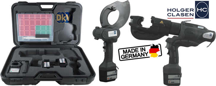Bộ máy cắt cable và ép cốt thủy lực Holger Clasen KombiMax-7/12, Holger Clasen hydraulic bettery combination set KombiMax-7/12