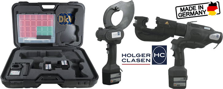 Bộ máy cắt cable và ép cốt thủy lực Holger Clasen KombiMax-7F/12, Holger Clasen hydraulic bettery combination set KombiMax-7F/12